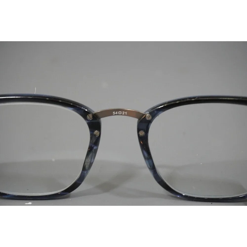 Rickey Smiley Eyewear RS 114 Blue Eyeglasses Frame Matte Faux Wood 54-21-145